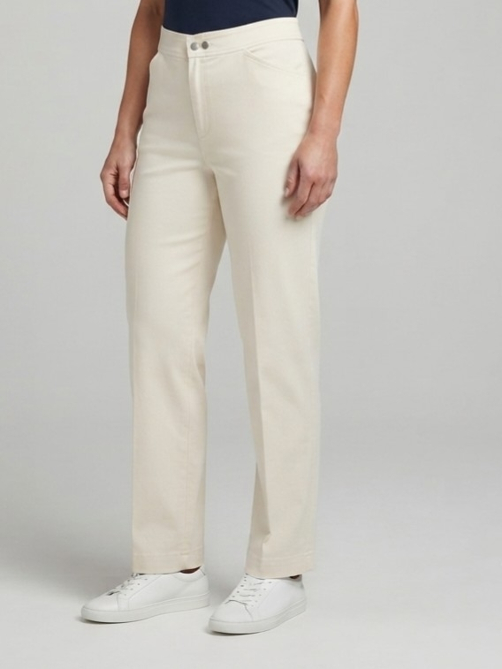 Ralph Lauren Cream Straight-Leg Trousers Size 16